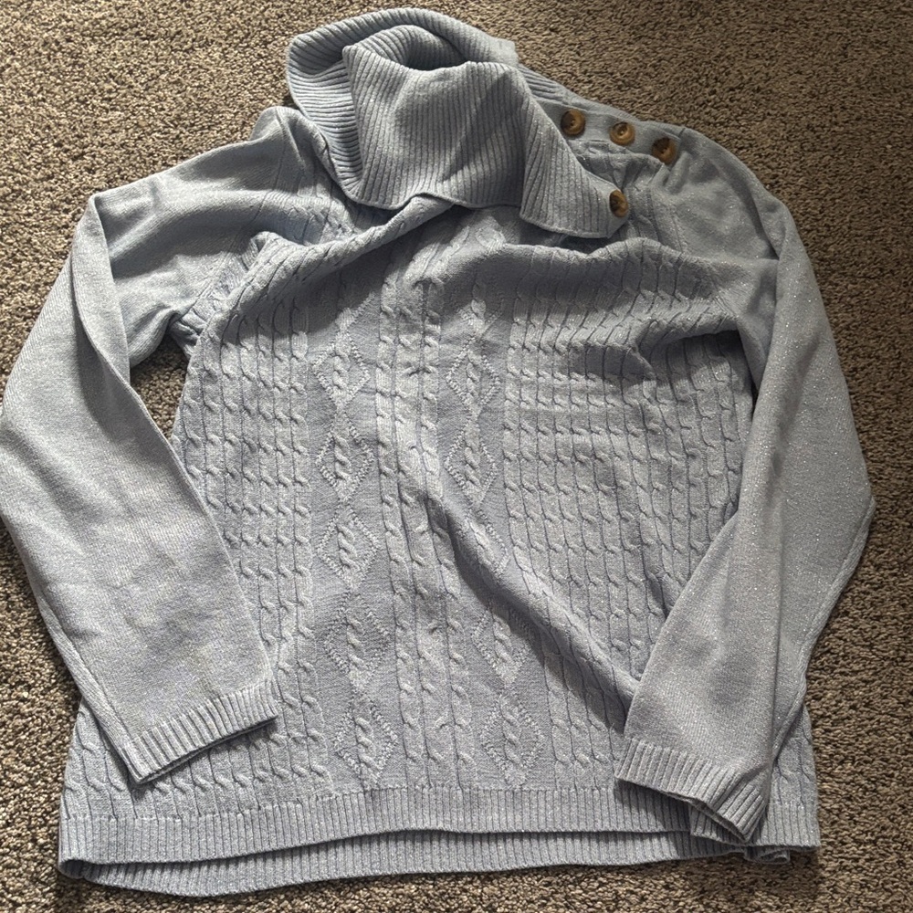 Briggs New York Shimmering Blue Knit Top